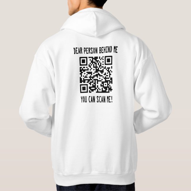 Scannen Sie den QR-Code für einen Motivierend Boos Hoodie (Rückseite)