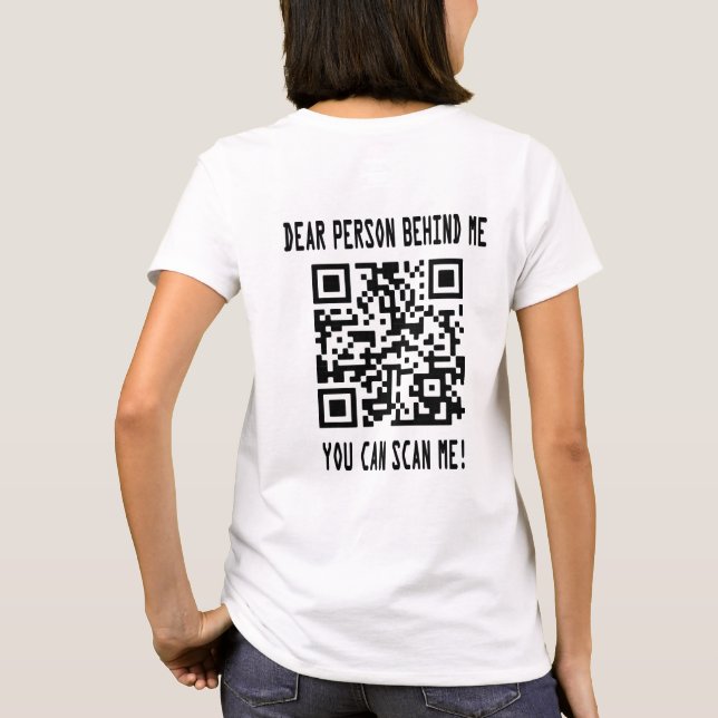 Scannen Sie den QR-Code für einen Motivierend Boos T-Shirt (Rückseite)