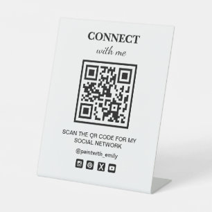 Scannen Sie den QR-Code für mein soziales Wifi-Net Sockelschild