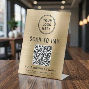 Scannen Sie den QR-Code, um das Geschäftslogo aus Sockelschild