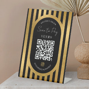 Scannen Sie den QR-Code, um im Black & Gold Salon  Sockelschild