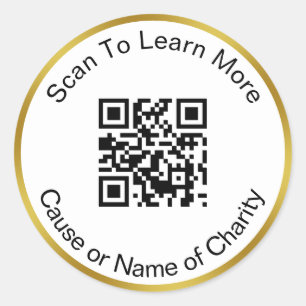 Scannen Sie den QR-Code, um mehr über Cause Charit Runder Aufkleber