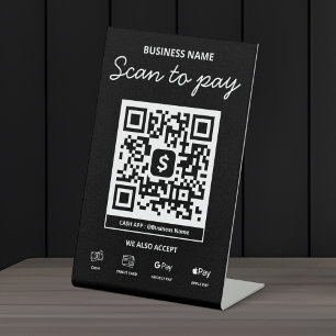 Scannen Sie den QR-Code, um mit Cash App und mehr  Sockelschild