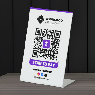 Scannen Sie den QR-Code, um mit Zelle-Logo zu zahl Sockelschild
