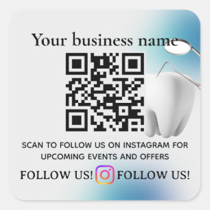 Scannen Sie den QR-Code, um zu folgen Instagram Quadratischer Aufkleber