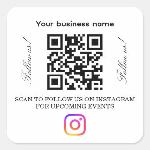 Scannen Sie den QR-Code, um zu folgen   Instagram  Quadratischer Aufkleber