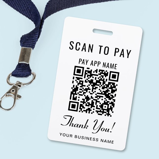 Scannen Sie den QR-Code zum Bezahlen Ausweis (Scan to Pay 3 Payment QR Codes Social Media Badge)
