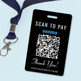 Scannen Sie den Venmo-QR-Code Schwarz zum Bezahlen Ausweis