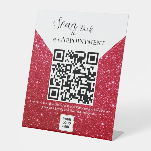 Scannen Sie ein QR Code Pedestal-Zeichen, um einen Sockelschild (Vorderseite)