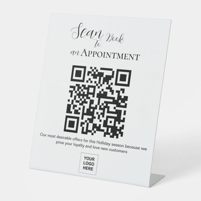 Scannen Sie ein QR Code Pedestal-Zeichen, um einen Sockelschild (Vorderseite)