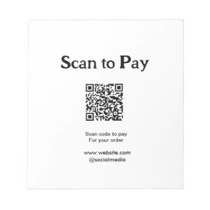Scannen Sie für Bestellung QR Code hinzufügen Webs Notizblock