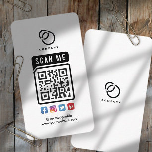 Scannen Sie ME QR Code Social Media Logo Modern Ei Visitenkarte