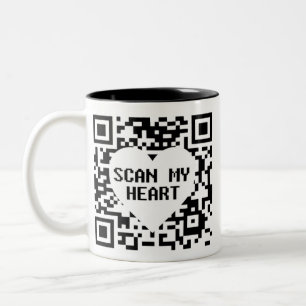 Scannen Sie meine Kaffee-Tasse. Zweifarbige Tasse