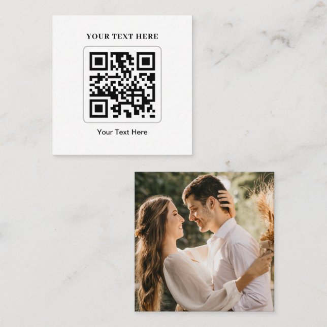 Scannen Sie mich auf UAWG Wedding QR Code Response Quadratische Visitenkarte (Vorne/Hinten)