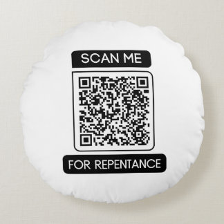 Scannen Sie mich nach QR-Code für die Umkehr. Rundes Kissen