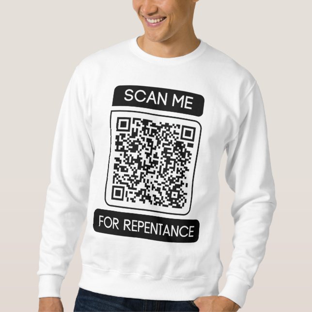 Scannen Sie mich nach Reue QR Code Men's Sweatshirt (Vorderseite)