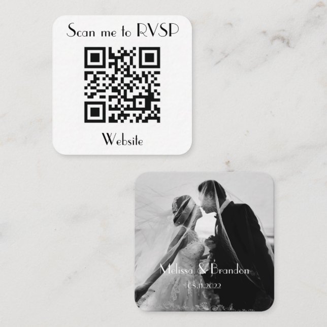 Scannen Sie mich zu UAWG Wedding QR Code Foto Resp Quadratische Visitenkarte (Vorne/Hinten)
