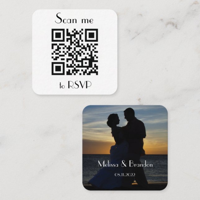 Scannen Sie mich zu UAWG Wedding QR Code Response Quadratische Visitenkarte (Vorne/Hinten)