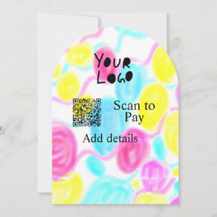 Scannen Sie mit dem Q R Firmenlogo (Regenbogenkohl Einladung