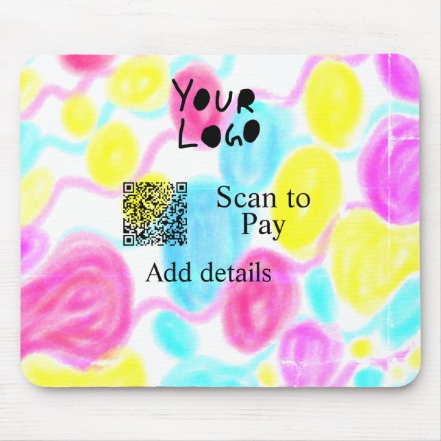 Scannen Sie mit dem Q R Firmenlogo (Regenbogenkohl Mousepad (Vorne)
