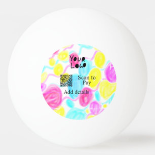 Scannen Sie mit dem Q R Firmenlogo (Regenbogenkohl Tischtennisball