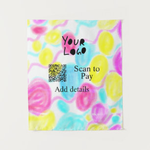 Scannen Sie mit dem Q R Firmenlogo (Regenbogenkohl Wandteppich