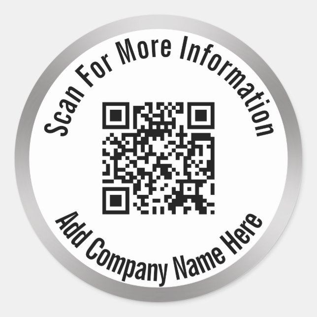 Scannen Sie QR-Code für weitere Informationen Meta Runder Aufkleber (Vorderseite)