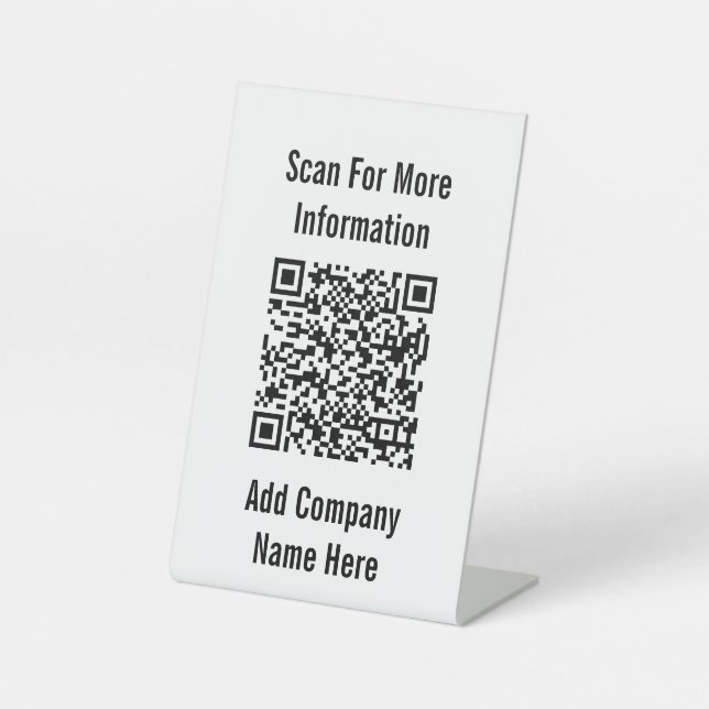 Scannen Sie QR-Code für weitere Informationen Schw Sockelschild (Vorderseite)