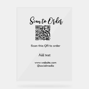 Scannen Sie QR-Code, um E-Mail der Website hinzuzu Acrylschild