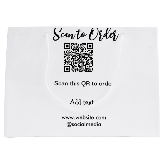 Scannen Sie QR-Code, um E-Mail der Website hinzuzu Große Geschenktüte (Vorderseite)
