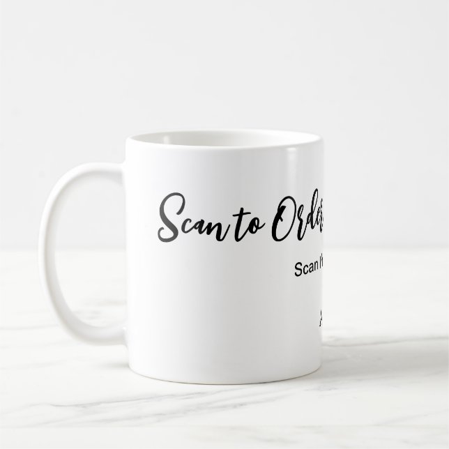 Scannen Sie QR-Code, um E-Mail der Website hinzuzu Kaffeetasse (Links)