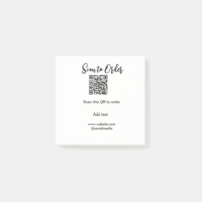 Scannen Sie QR-Code, um E-Mail der Website hinzuzu Post-it Klebezettel (Vorderseite)
