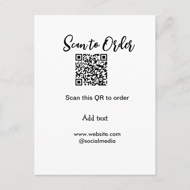 Scannen Sie QR-Code, um E-Mail der Website hinzuzu Postkarte (Vorderseite)