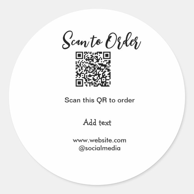 Scannen Sie QR-Code, um E-Mail der Website hinzuzu Runder Aufkleber (Vorderseite)