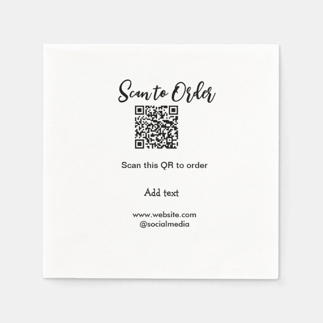 Scannen Sie QR-Code, um E-Mail der Website hinzuzu Serviette (Vorderseite)