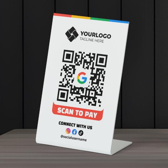 Scannen Sie QR-Code-Zahlung Google-Pay-Logo Sockelschild (Von Creator hochgeladen)