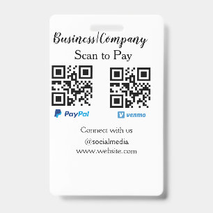 Scannen Sie, um den QR-Code PayPal Venmo auf Ihrer Ausweis