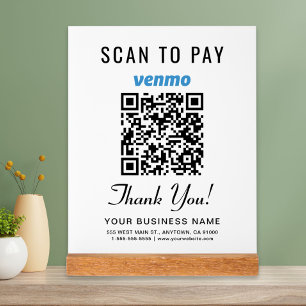 Scannen Sie, um den Venmo-QR-Code Weiß zu bezahlen Acrylschild