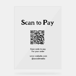 Scannen Sie, um für die Bestellung QR-Code auf der Acrylschild