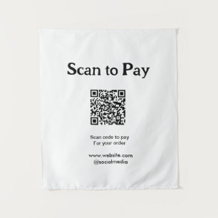 Scannen Sie, um für die Bestellung QR-Code auf der Wandteppich