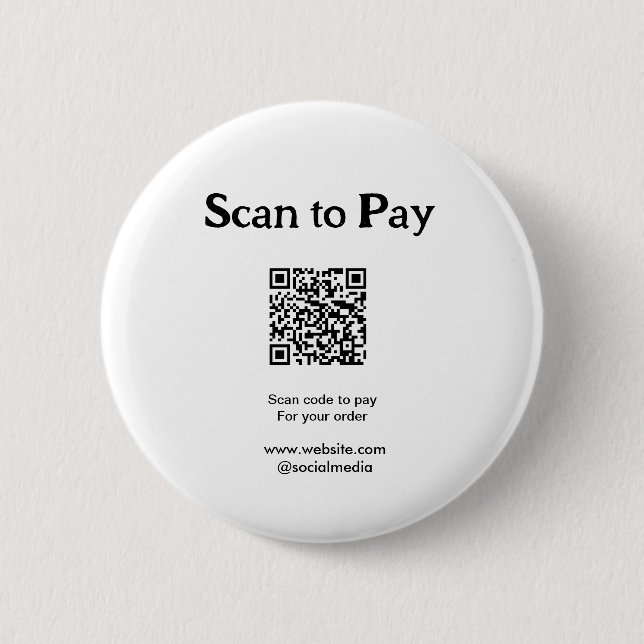Scannen Sie, um für die Bestellung QR-Code-Website Button (Vorderseite)