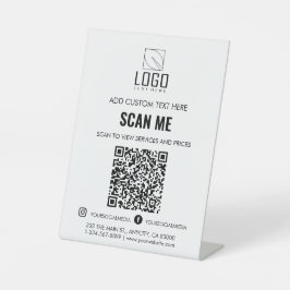 Scannen Sie, um Preise benutzerdefinierte Logo QR- Sockelschild
