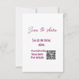 Scannen Sie, um uns zu teilen Tag auf Social Media Dankeskarte