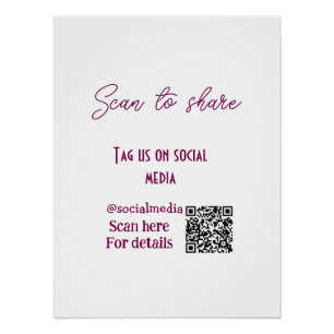 Scannen Sie, um uns zu teilen Tag auf Social Media Poster