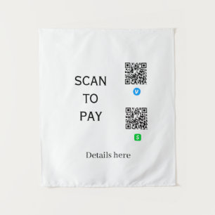 scannen Sie, um Venmo CashApp QR-Code-Details hier Wandteppich