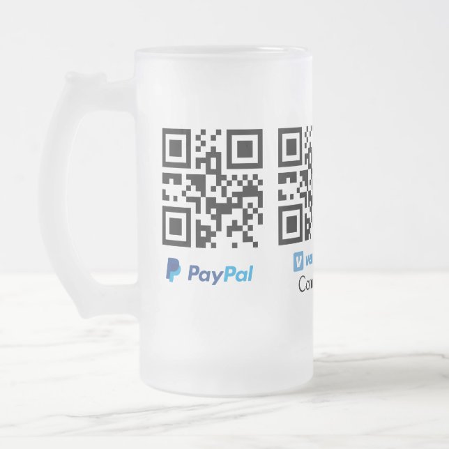 Scannen Sie zu zahlen q oder Code Paypal venmo Füg Mattglas Bierglas (Links)