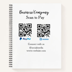 Scannen Sie zu zahlen q oder Code Paypal venmo Füg Notizbuch