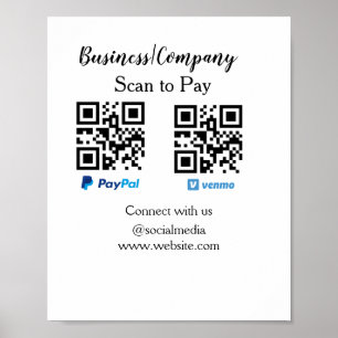 Scannen Sie zu zahlen q oder Code Paypal venmo Füg Poster