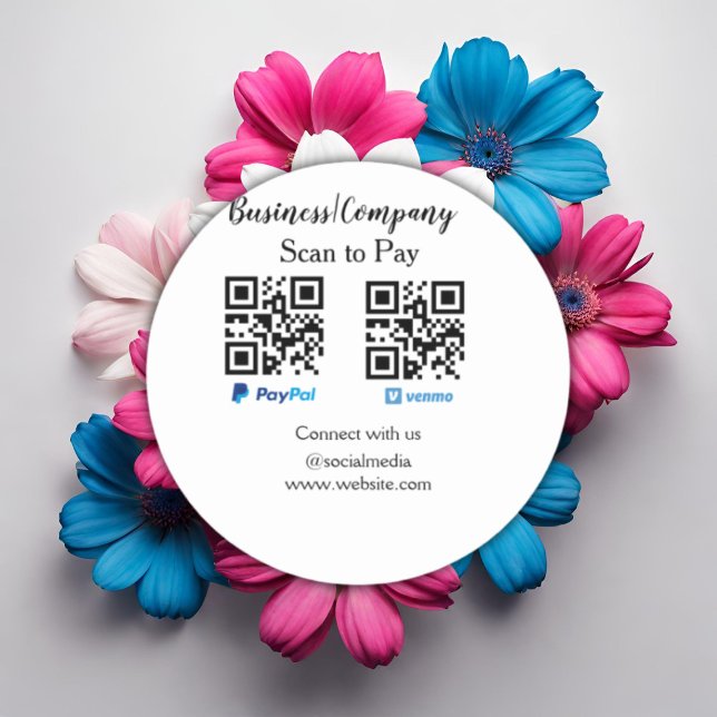 Scannen Sie zu zahlen q oder Code Paypal venmo Füg Runder Aufkleber (Von Creator hochgeladen)