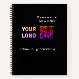 Scannen Sie zum Anzeigen des Menüs Restaurant Hote Notizbuch